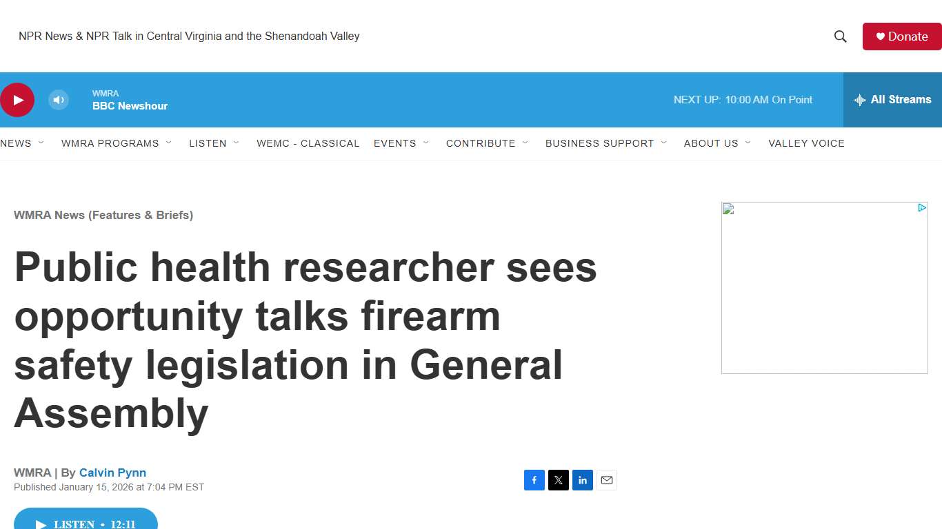 Public health researcher sees opportunity talks firearm safety legislation in General Assembly
